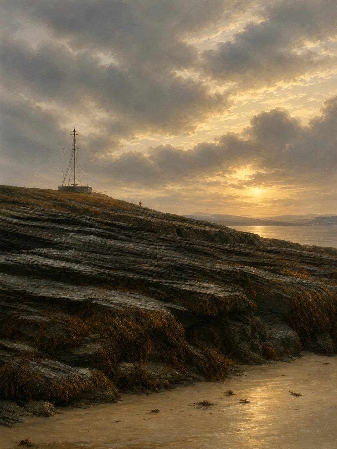 PENMON / THE POINT, a digital work by Elin Morrow, built from photographs and sketches made at Penmon