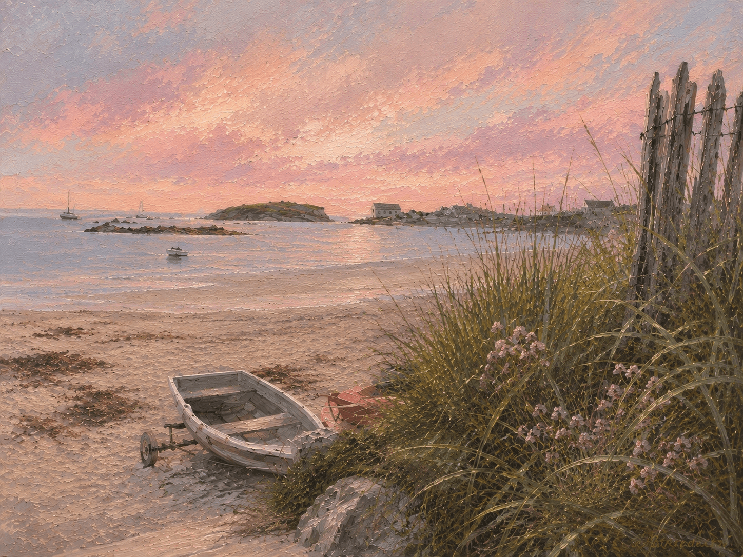 RHOSCOLYN / THE OLD BOAT, a digital work by Elin Morrow, built from photographs and sketches made at Rhoscolyn